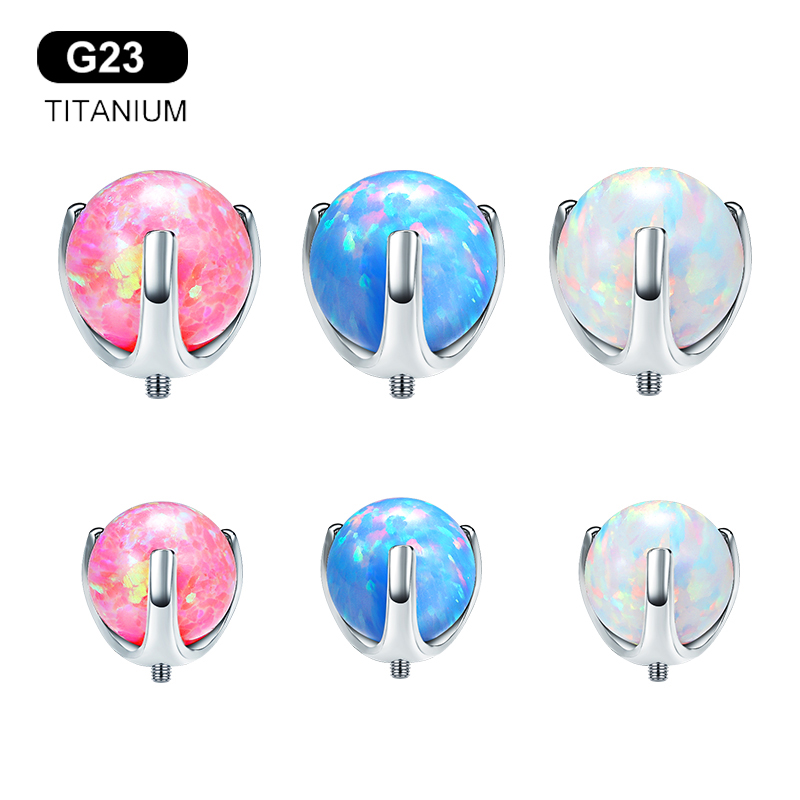 Body Jewelry Replacement Ball - G23チタンピアスへそスタッド交換スペアボールオパールへそ乳首リングdiy添付ファイルセクシーなボディジュエリー16グラム1 pc