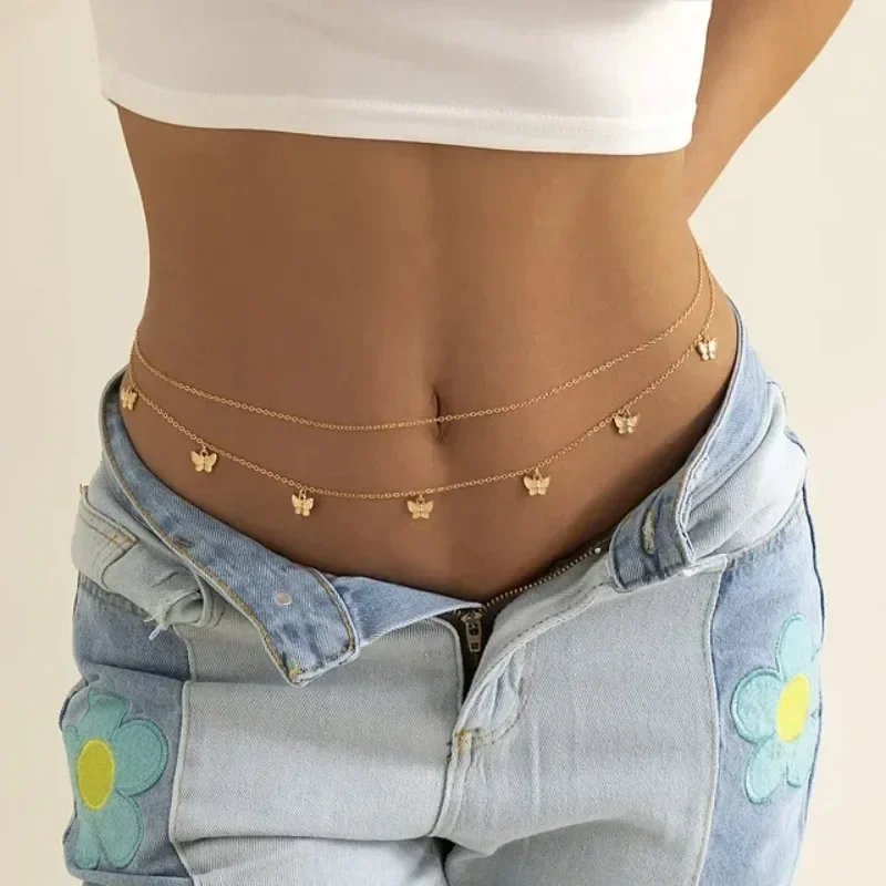 Body Jewelry Outfit - 女性用バタフライチェーン,セクシーなベリーベルト,ボディジュエリー,ビーチアクセサリー,ウエストビーズ,新しい夏の魅力