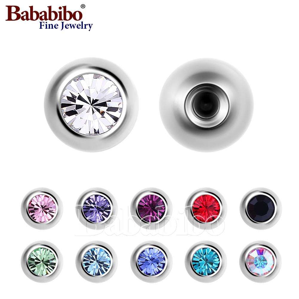 Body Jewelry Replacement Ball - 10個のチタン交換用スペア14g 16g 1.6mm 1.2mmボール、キュービックジルコニアラブレットバーベルバーピアスアタッチメント付き