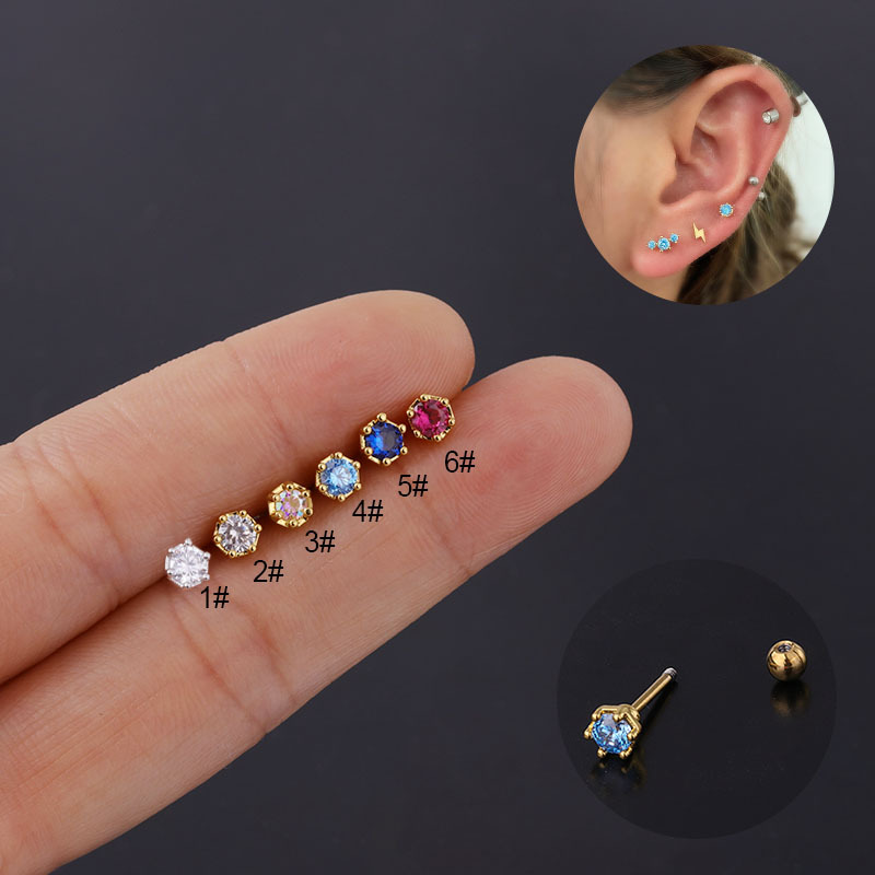 Tragus Flat Back - CZクリスタルトップフラットバックラブレットモンローリップノーズ軟骨ヘリックス耳珠コンチ耳たぶバーベルスタッドヘリックス軟骨耳珠