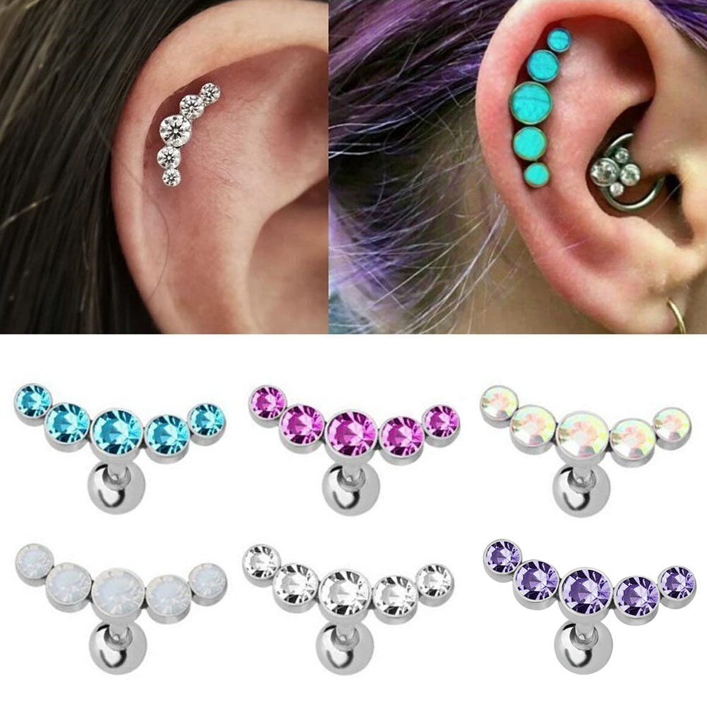 Body Jewelry Earrings - 1個入り ファッション 16G ステンレス鋼 バー スタッドピアス