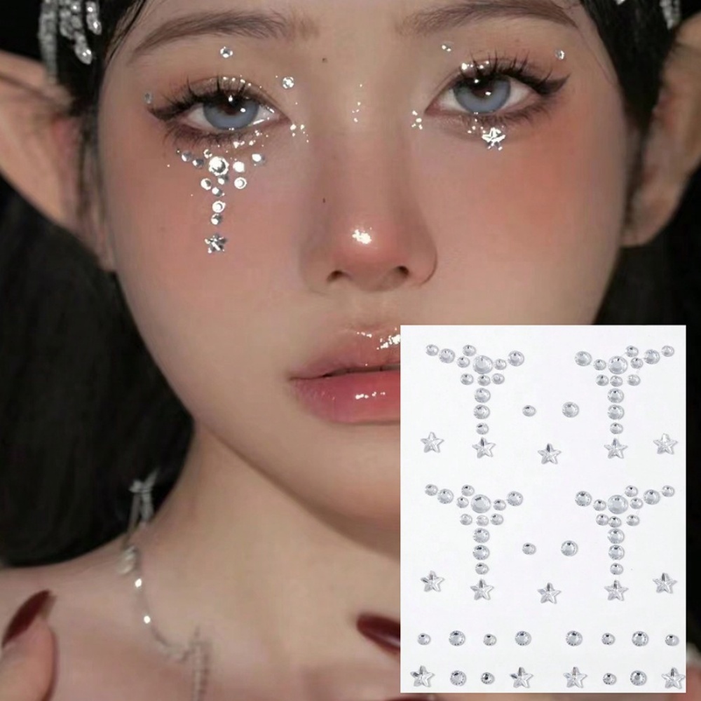 Body Jewelry Art - 顔とボディの宝石シール目尻ベビーシール眉毛シールボディシールコンサート外観顔の宝石