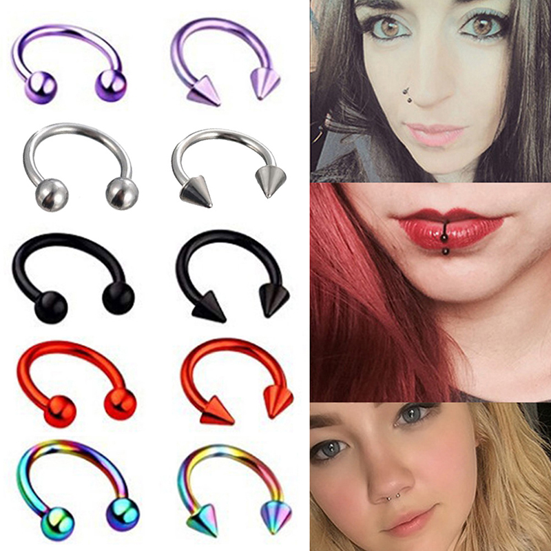 Body Jewelry Septum - クォーツ、乳首ジュエリー、ヘリックス耳珠、鼻、唇、眉毛、ボディジュエリー、1個用のNariz円形ピアス
