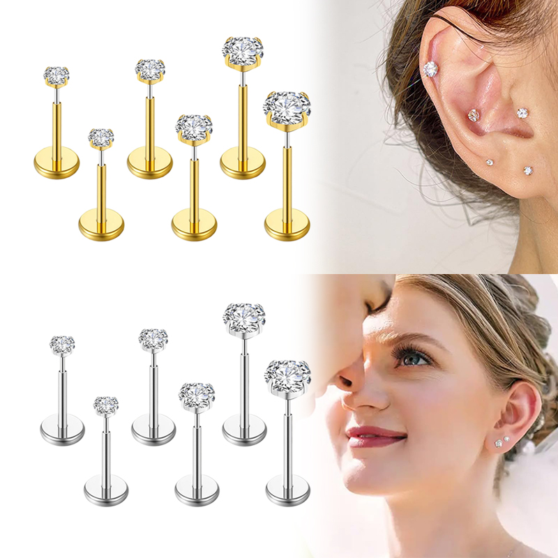 Body Jewelry Earrings - 20G/18G/16G サージカルステンレス製 スレッドレス ノーズセプタムリング トラガス ラブレット