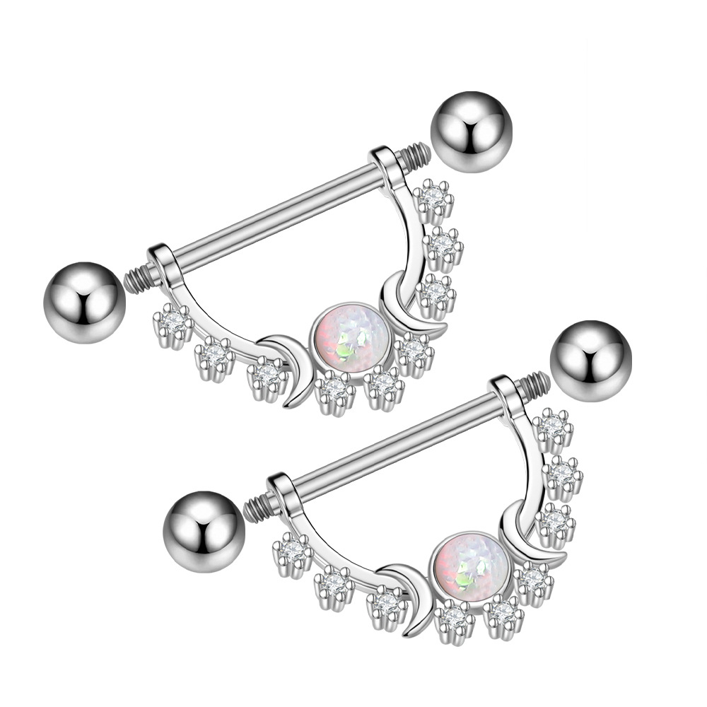 2pc 16 グラム 14 グラムチタンバーベル CZ ジル - Body Jewelry Shop のレビューと価格