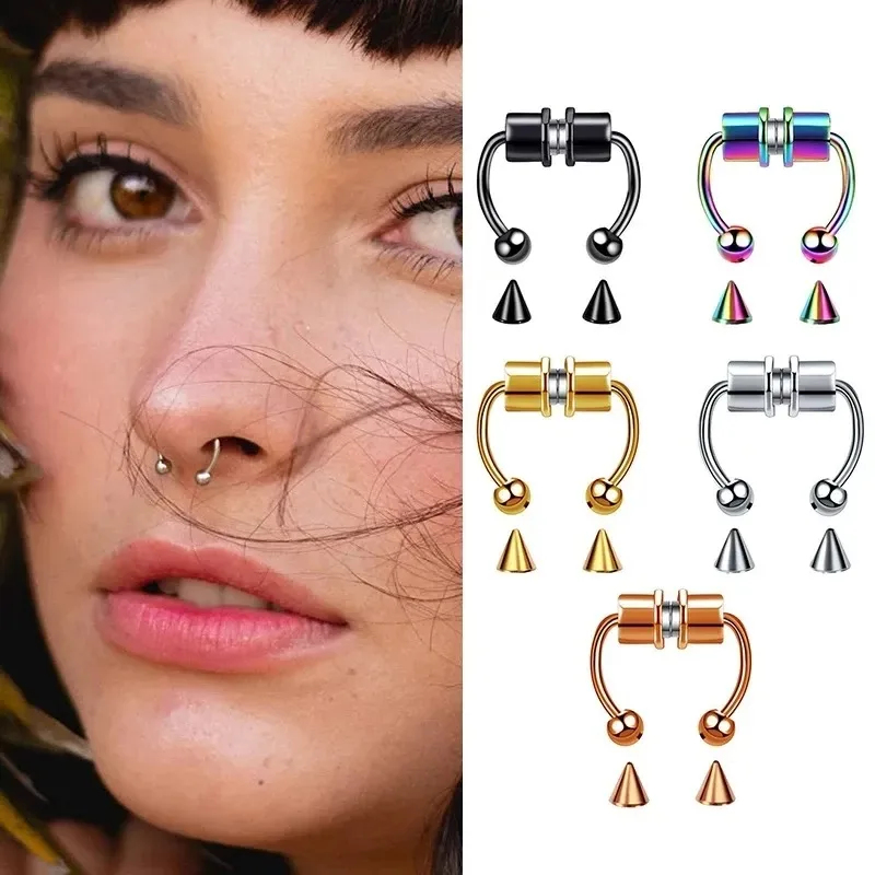 1/2/3 個の偽磁気鼻リング、フェイクピアス鼻リング、非ピ - Body Jewelry Art のレビューと価格
