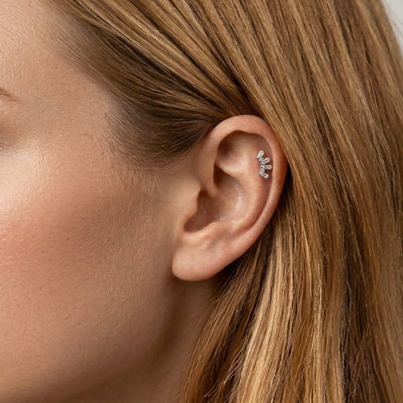 1個入り ASTM規格 チタン製 ヘリックスピアス ジュエリ - Tragus Flat Back のレビューと価格