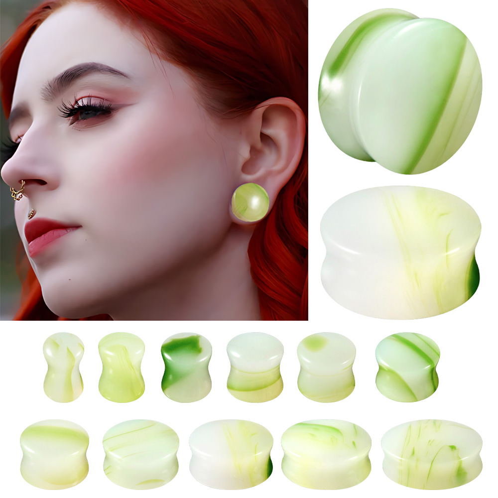 1/2/22 個ガラス & ストーンラウンド耳エキスパンダー - Body Jewelry Gauges のレビューと価格