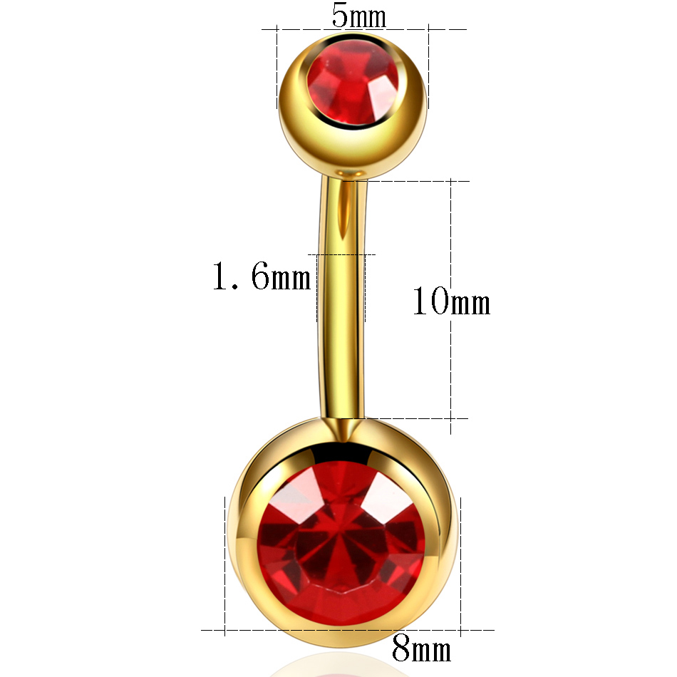 1ピースチタンクリスタルネジスタッドへそリングらせんピアスボ - Belly Bar Titanium のレビューと価格