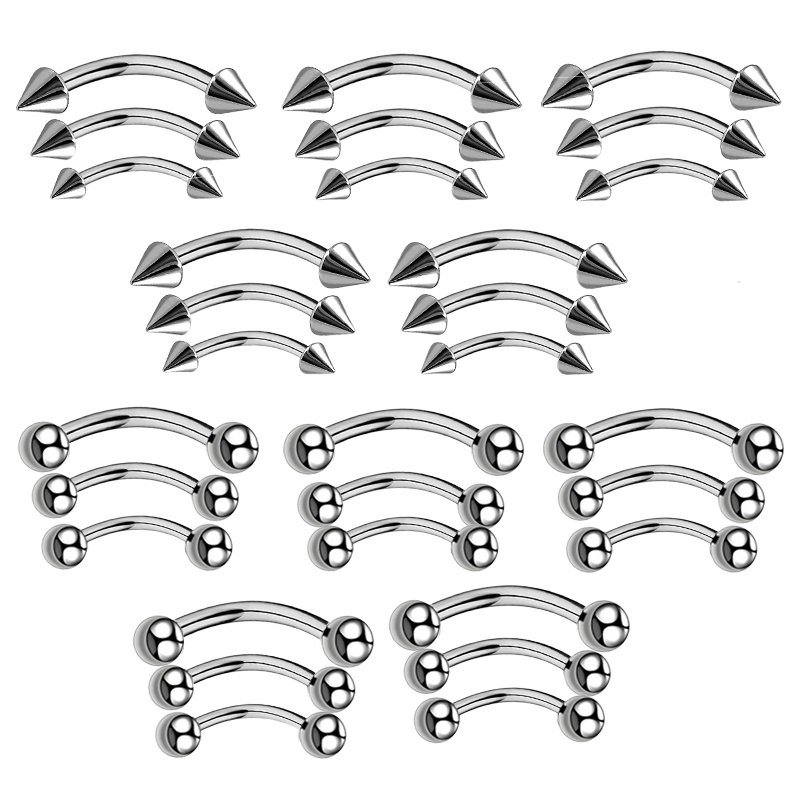 3 PCS眉骨穿孔ジュエリーアーク形Barbel With  - Body Jewelry Gauges のレビューと価格
