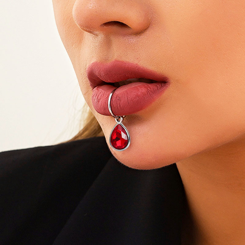 クリップオンピアス,1ピース,クリスタル,ウォータードロップ - Body Jewelry Septum のレビューと価格