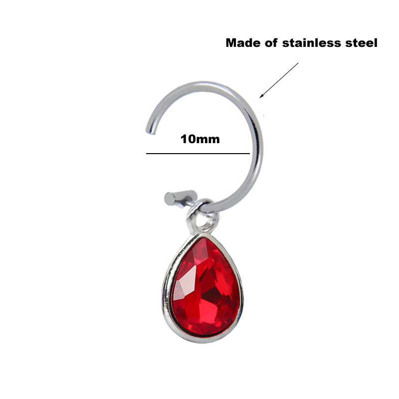 クリップオンピアス,1ピース,クリスタル,ウォータードロップ - Body Jewelry Septum のレビューと価格