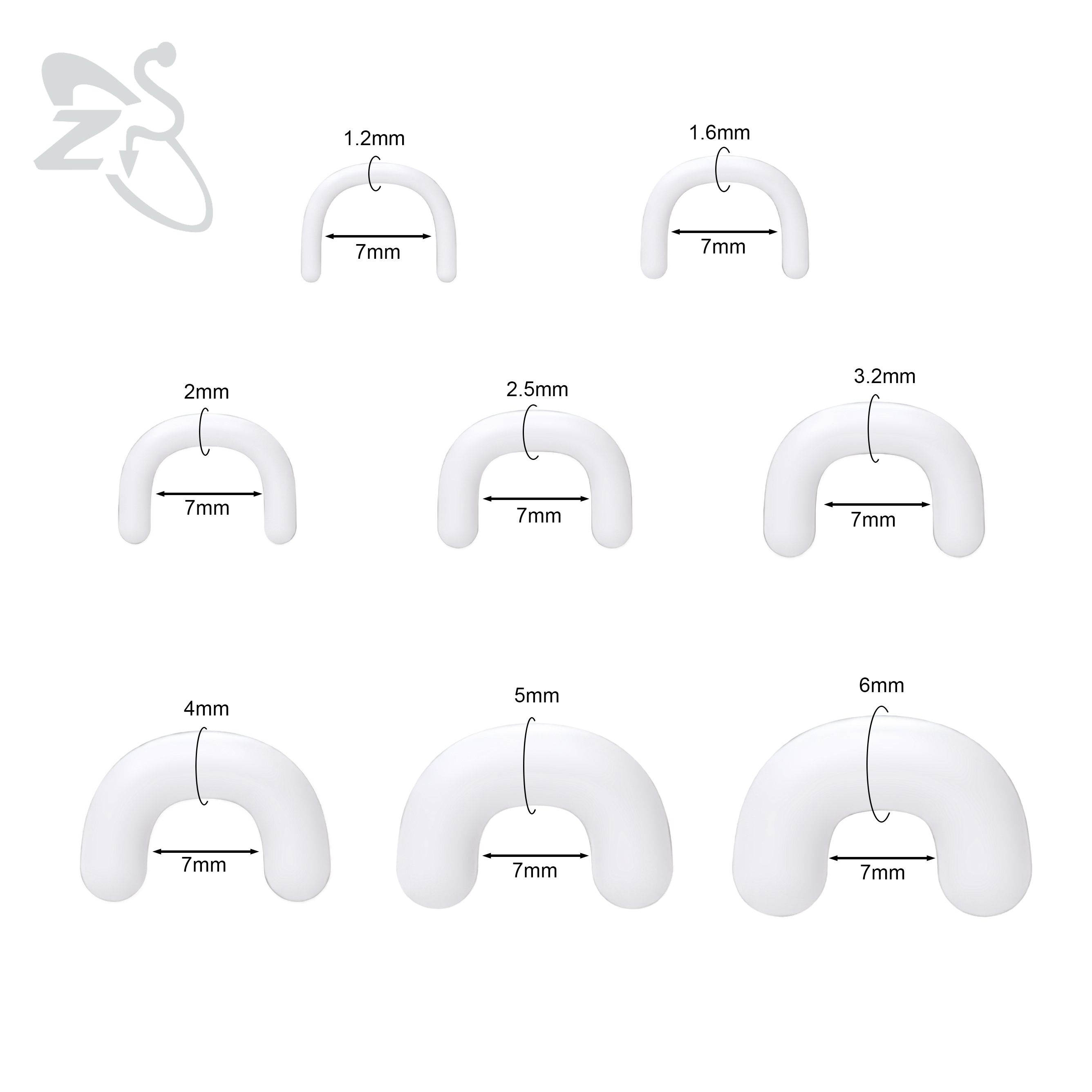ZS 1個入り U字型アクリルノーズリング 女性男性用 大型 - Body Jewelry Gauges のレビューと価格