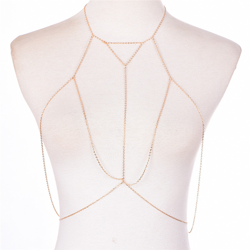 マルチレイヤーハーネスvネックレス,女性用チェーンジュエリー - Body Jewelry Outfit のレビューと価格