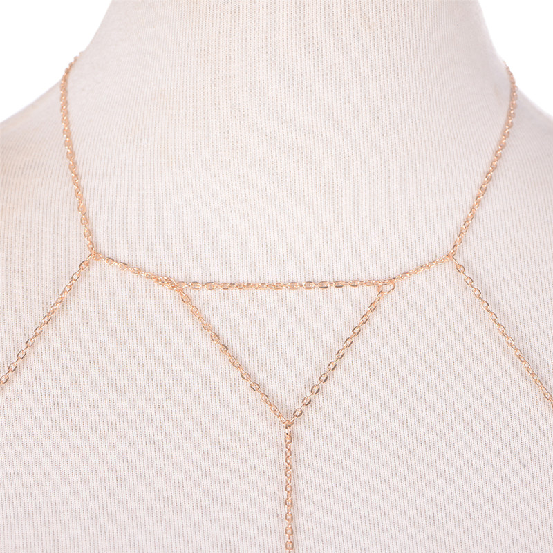 マルチレイヤーハーネスvネックレス,女性用チェーンジュエリー - Body Jewelry Outfit のレビューと価格