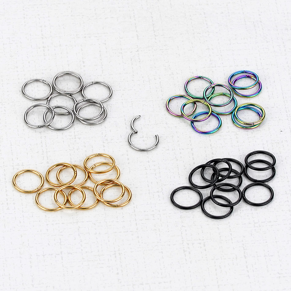 1Pc G23 チタンヒンジセグメント鼻フープリング鼻セプタ - Body Jewelry Septum のレビューと価格