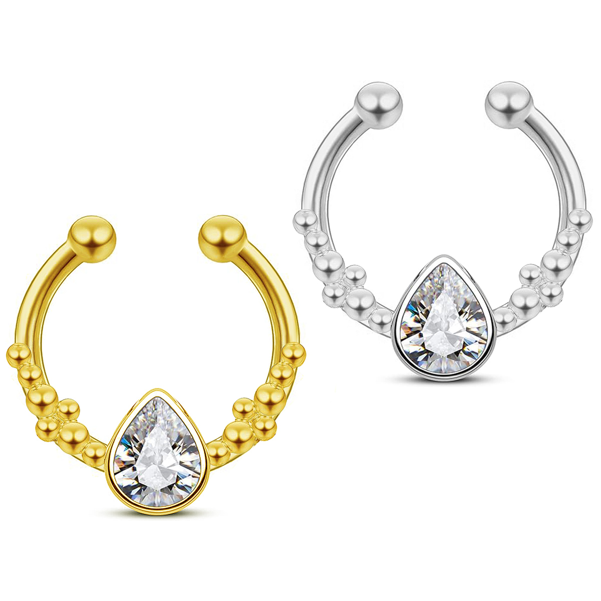 316Lステンレススチール製セプタムクリッカーリング 16G - Body Jewelry Septum のレビューと価格