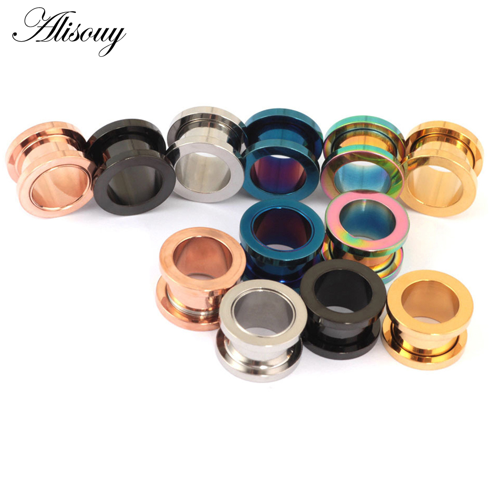 1pc 2 ミリメートル-25 ミリメートルステンレス鋼耳栓 - Body Jewelry Gauges のレビューと価格