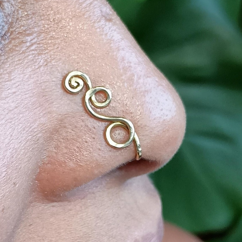 フェイクピアスリング 14K ゴールドフィルド/925 シル - Body Jewelry Septum のレビューと価格