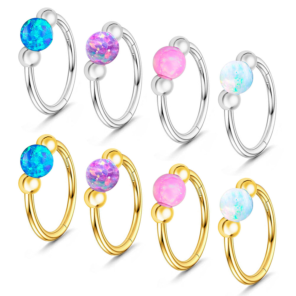 オパールノーズリングスパークルセット、医療用チタンスターカッ - Body Jewelry Eu のレビューと価格