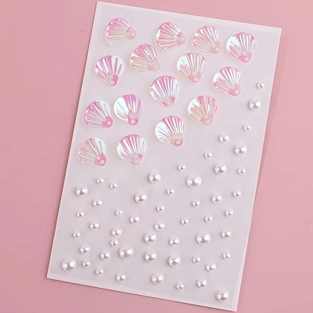1枚の虹の貝殻混合パールシール自己粘着3 Dシール、ネイルア - Body Jewelry Art のレビューと価格