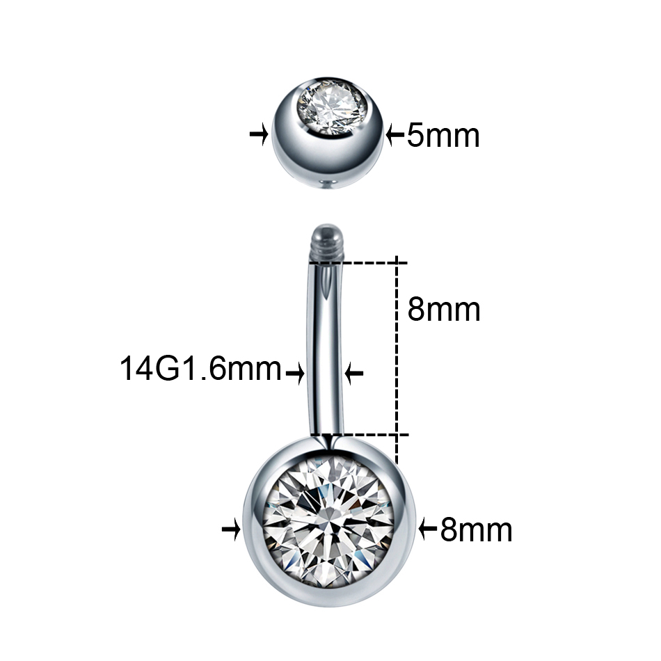 1個入り ベリーピアス ボタンリング G23チタン 14G  - Belly Bar Titanium のレビューと価格