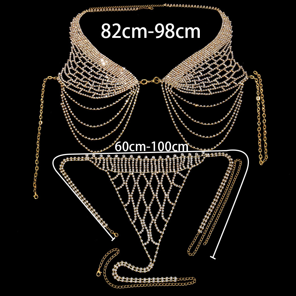 Stonefans-女性のためのラインストーンブラとひもセッ - Body Jewelry Retainers のレビューと価格