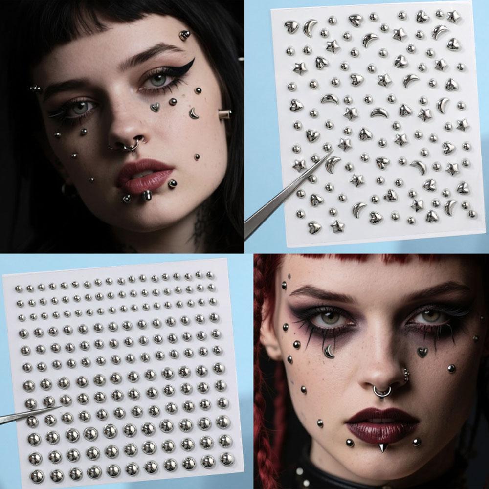 1シートアクリルラインストーンステッカー、フェイクリップスタ - Body Jewelry Retainers のレビューと価格