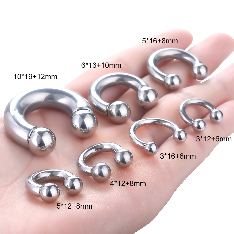 ピース/ロットスチールのピアス,大きな角の形をしたジュエリー - Body Jewelry Septum のレビューと価格