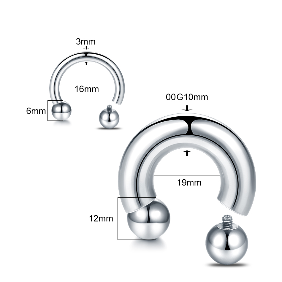 ピース/ロットスチールのピアス,大きな角の形をしたジュエリー - Body Jewelry Septum のレビューと価格