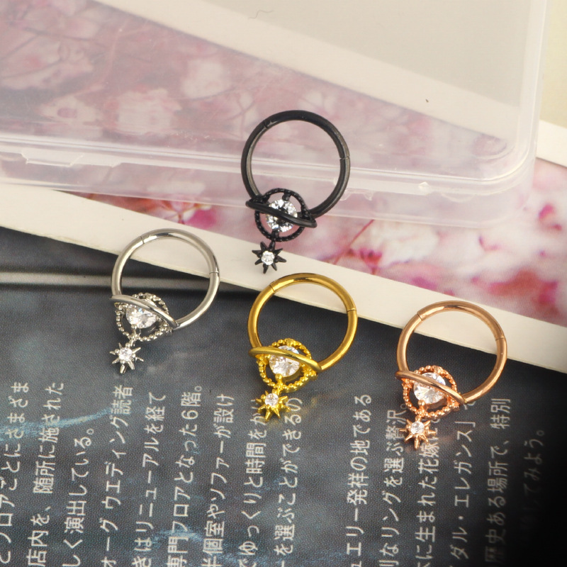 セプタムリング プラネットジュエリー サージカルスチール ダ - Body Jewelry Earrings のレビューと価格