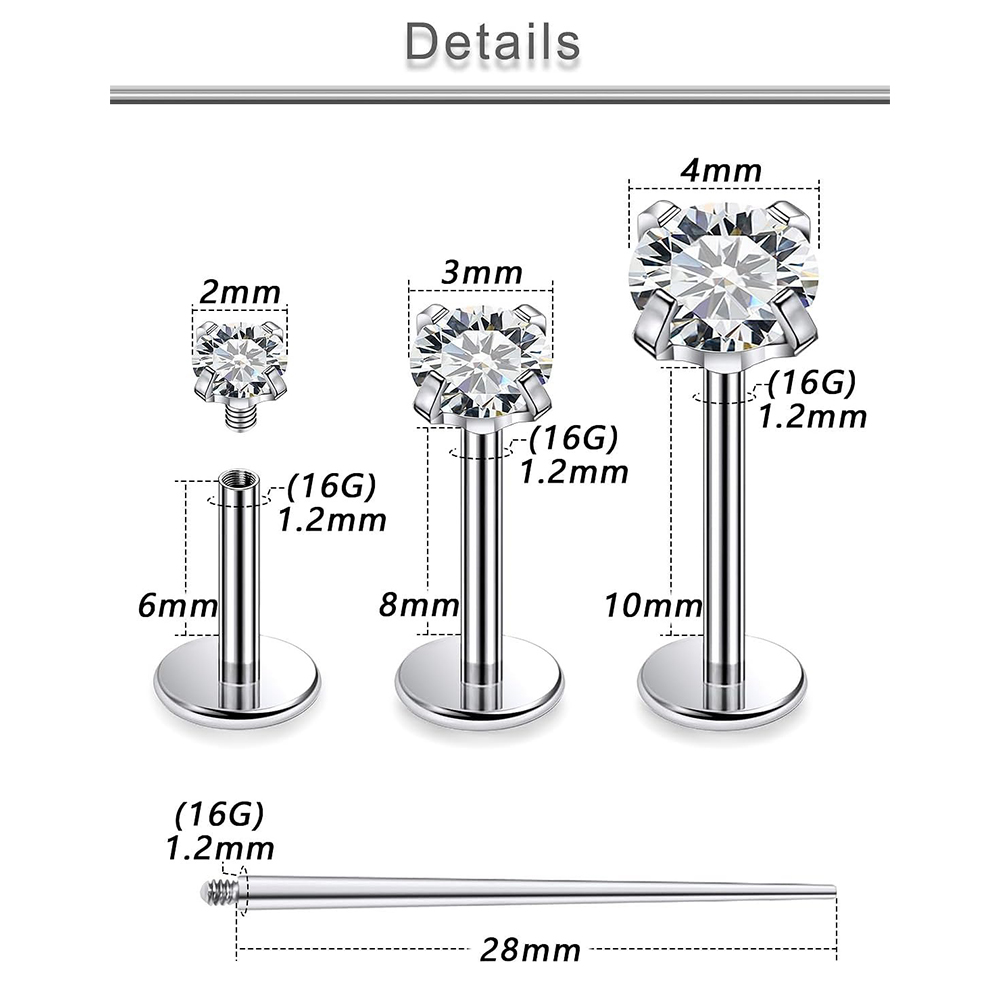 13 個ラブレットピアスセットサージカルスチール CZ ジル - Tragus Flat Back のレビューと価格