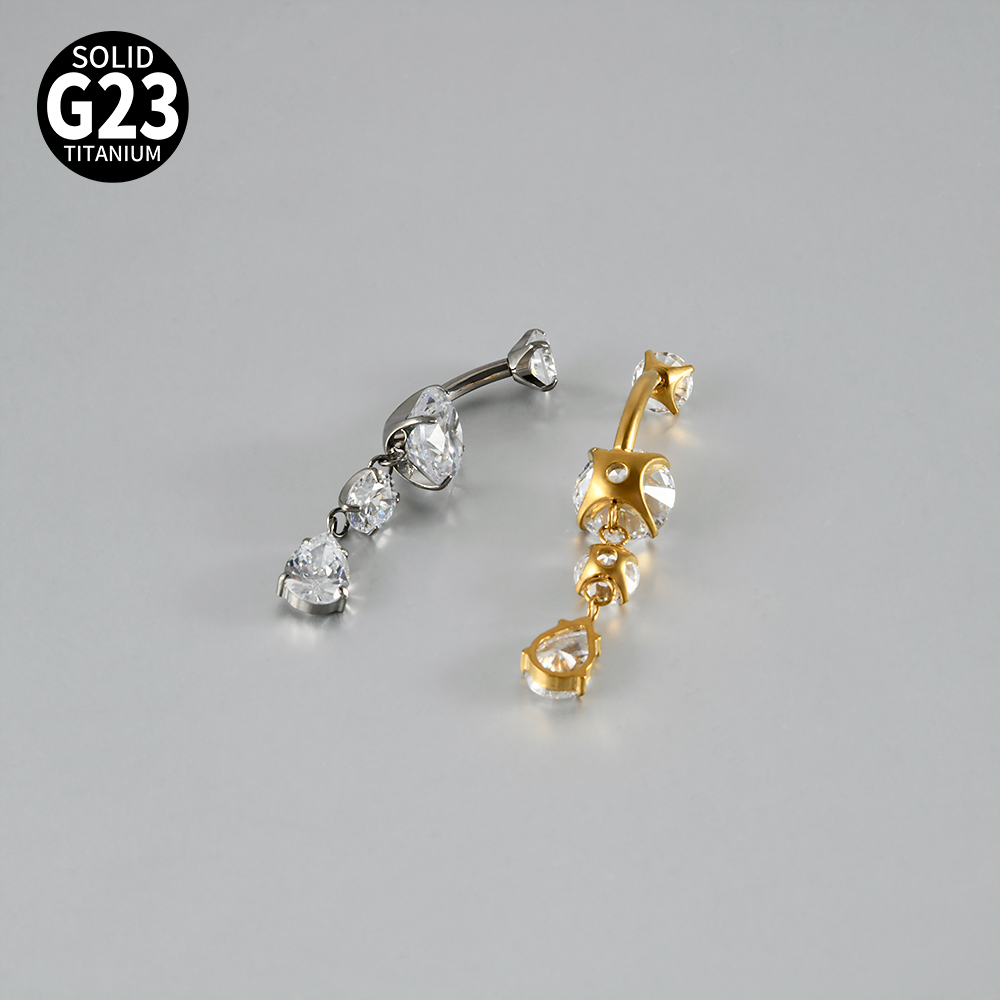 1PC チタン製フラワー/バタフライ型マーキスジルコンベリー - Belly Bar Titanium のレビューと価格
