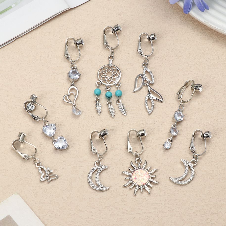 フェイクベリースターフェイクベリーピアスハートクリップオン臍 - Body Jewelry Earrings のレビューと価格