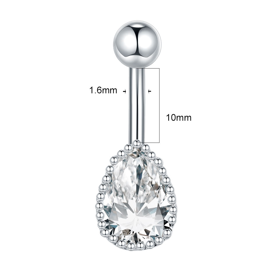    1pc ベリーボタンピアス女性用ジルコンムーンバタフ - Belly Bar Titanium のレビューと価格
