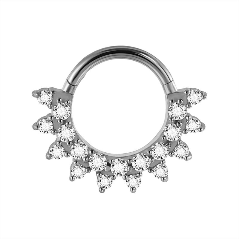 31BB クリスタル鼻耳軟骨リングスタイリッシュなセプタムリ - Body Jewelry Septum のレビューと価格