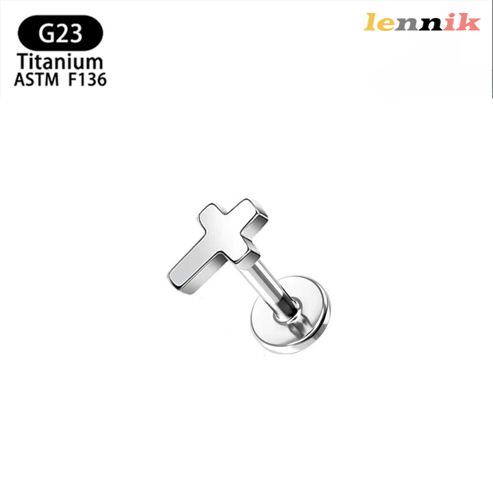 LENNIK F136 チタン合金クロスハート雷ムーン五角形 - Body Jewelry Earrings のレビューと価格