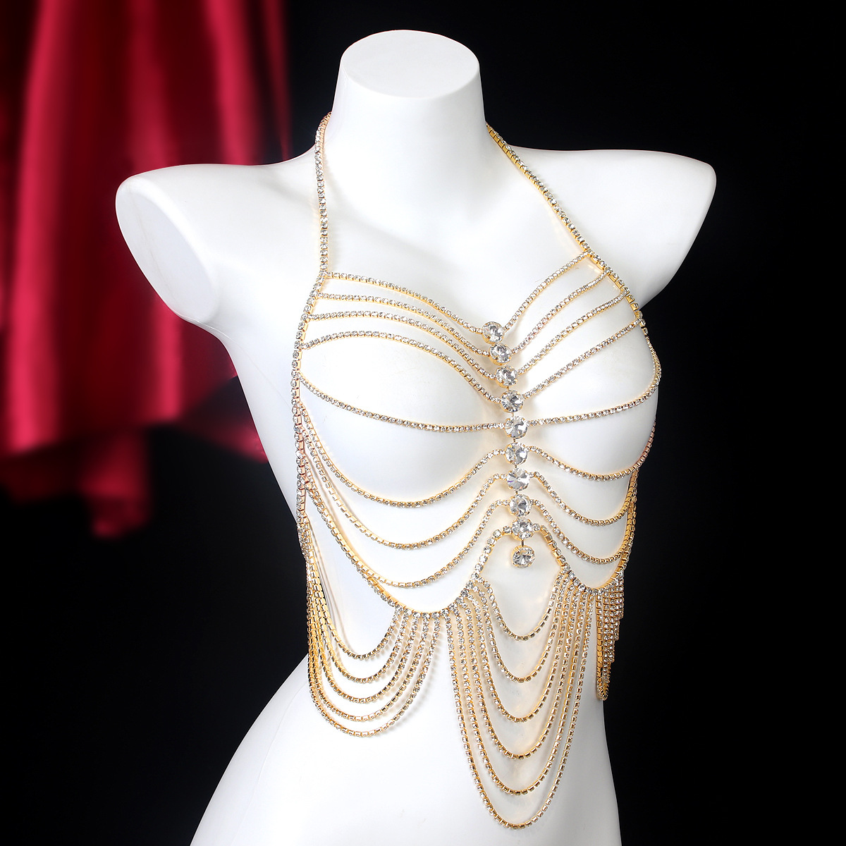 女性用ラインストーンチェーンタッセル,豪華なジュエリー,レト - Body Jewelry Art のレビューと価格