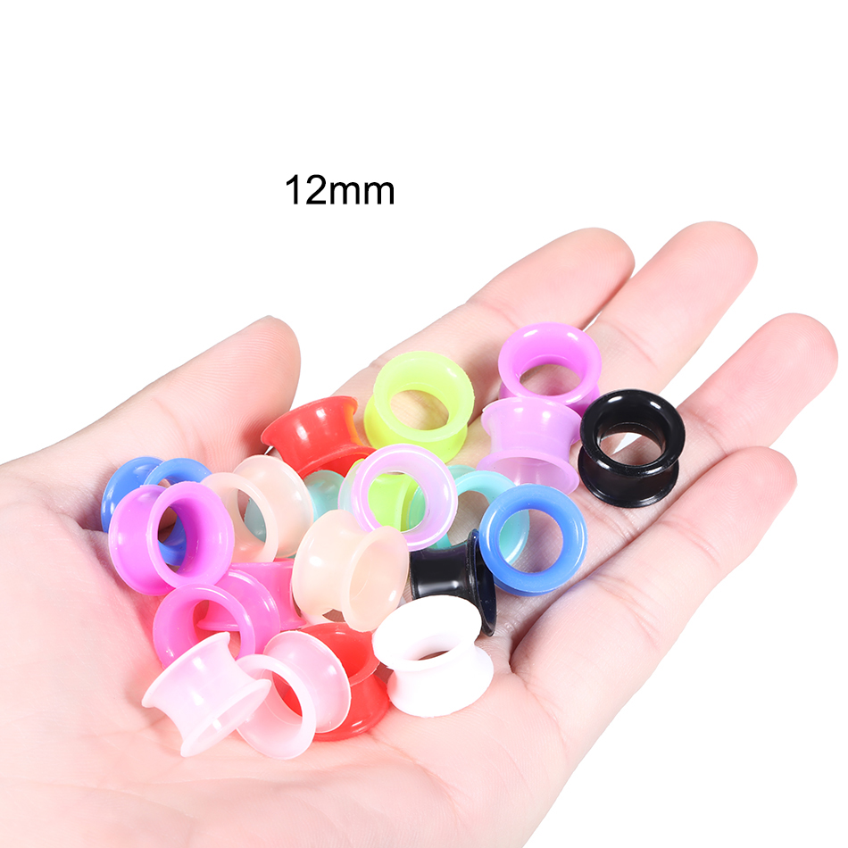 24個入り シリコン製 ハイダブルフレア イヤーゲージ 混合 - Body Jewelry Ear Gauges のレビューと価格