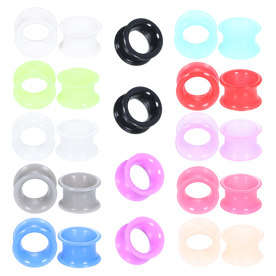 24個入り シリコン製 ハイダブルフレア イヤーゲージ 混合 - Body Jewelry Ear Gauges のレビューと価格