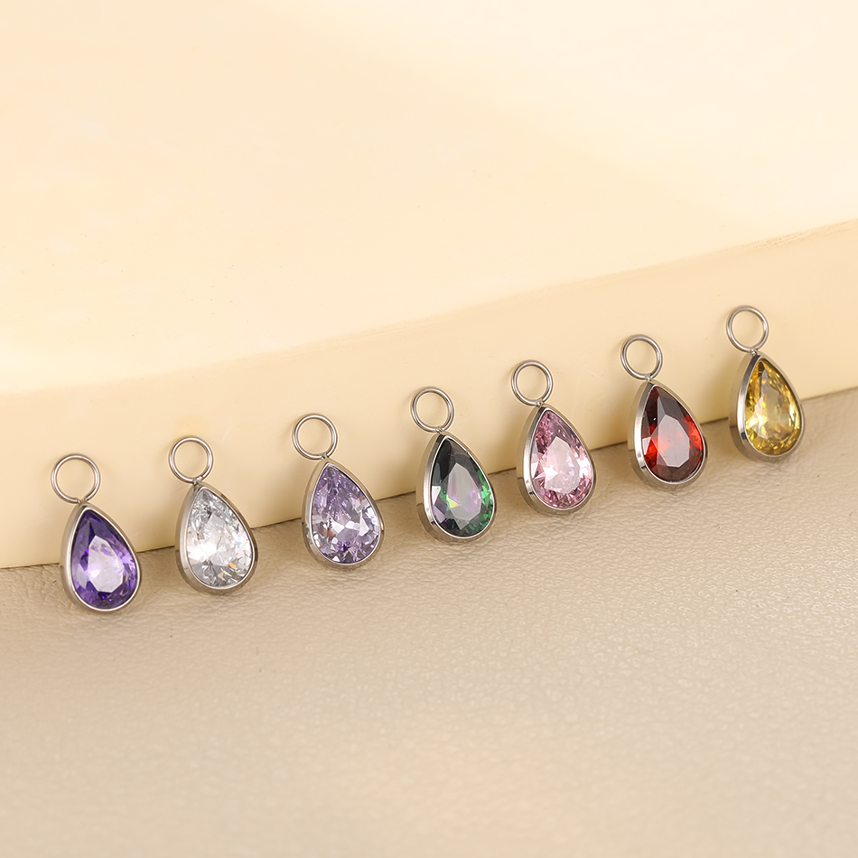 1個 チタン製 水滴型 CZチャーム 耳たぶピアス ベリーピ - Belly Bar Titanium のレビューと価格