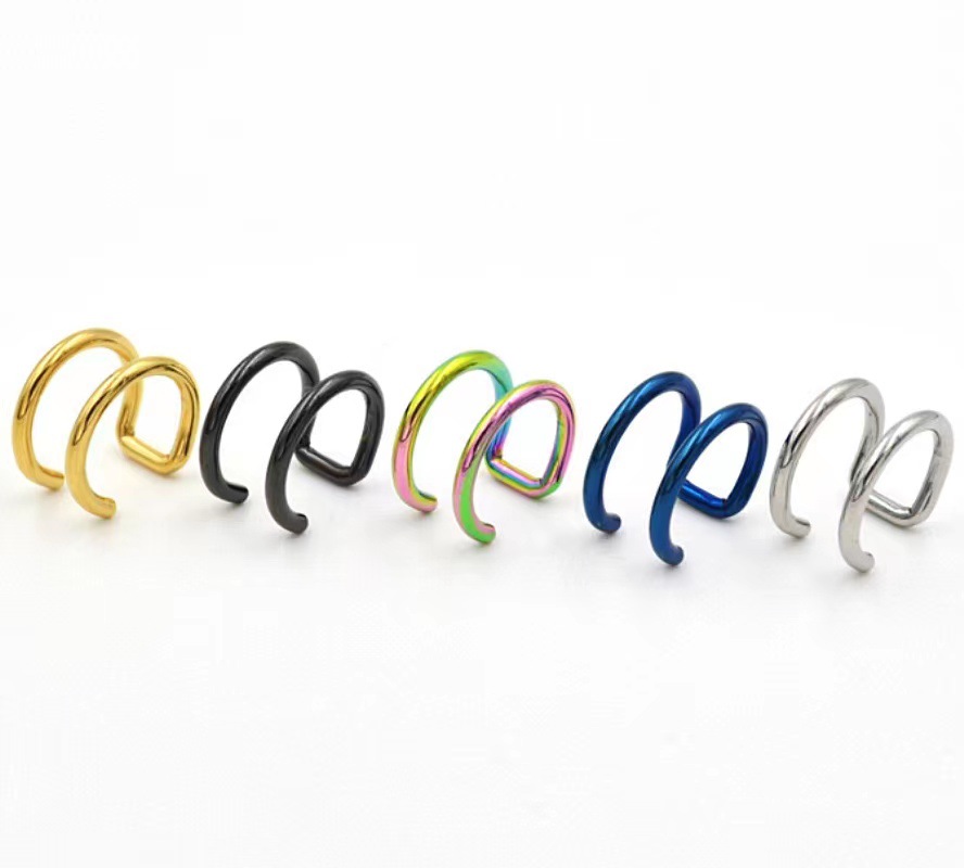 2個セット 316Lステンレス製 クリップ式イヤーカフ ヘリ - Body Jewelry Earrings のレビューと価格