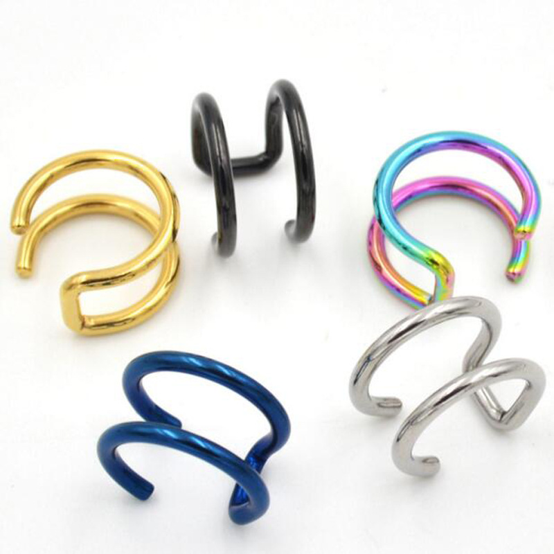 2個セット 316Lステンレス製 クリップ式イヤーカフ ヘリ - Body Jewelry Earrings のレビューと価格