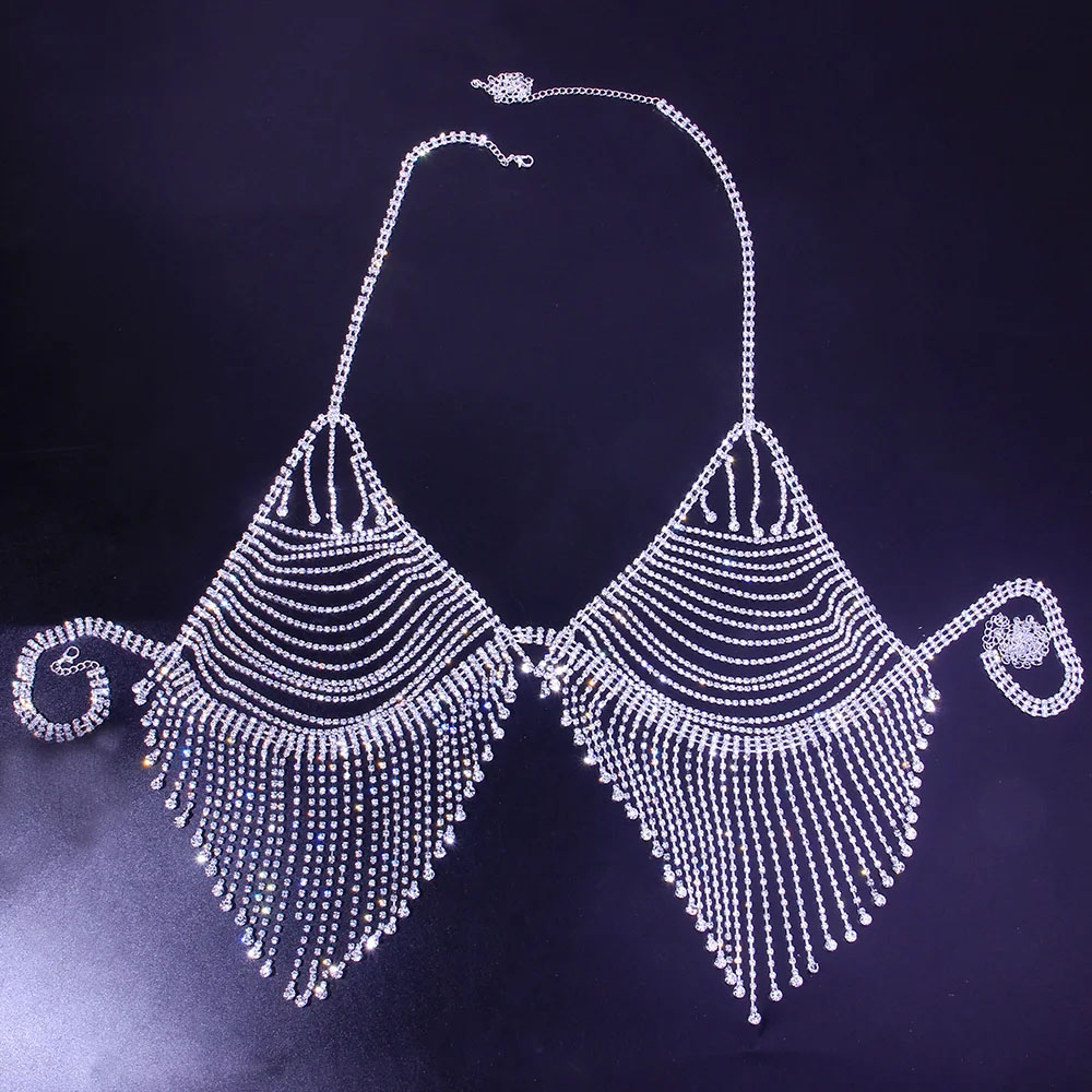 ブリンブリンラインストーンタッセルボディチェーンブラジャーハ - Body Jewelry Retainers のレビューと価格
