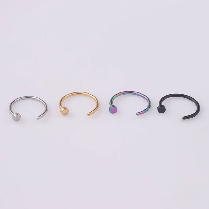 5個/ロット 20G ノーズリングフープ、6mm/8mm/1 - Body Jewelry Earrings のレビューと価格