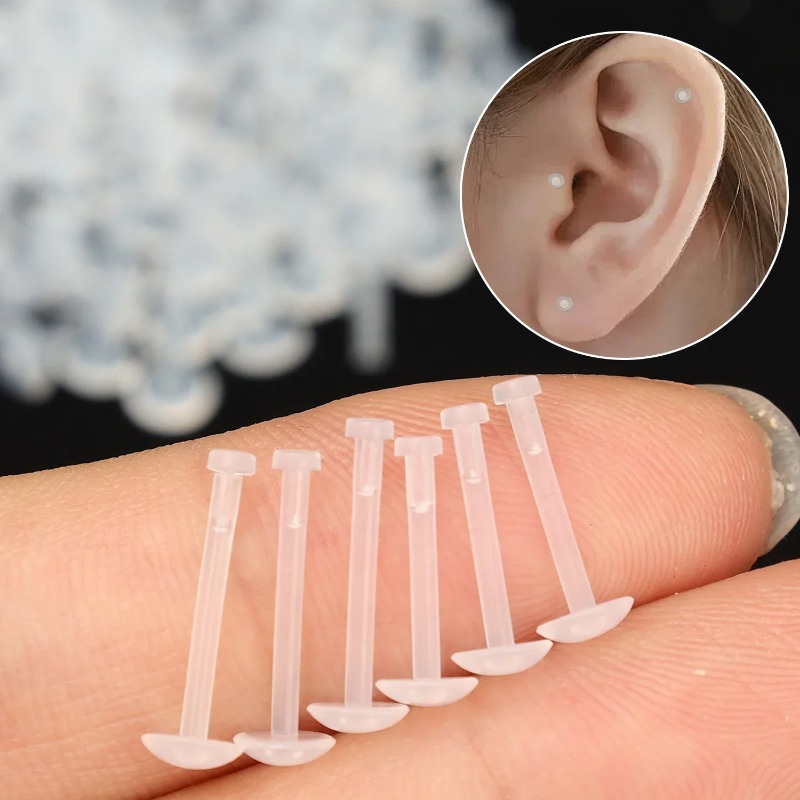 10個入り 透明アクリル製ソフトロッド 16ゲージ インビジ - Body Jewelry Gauges のレビューと価格