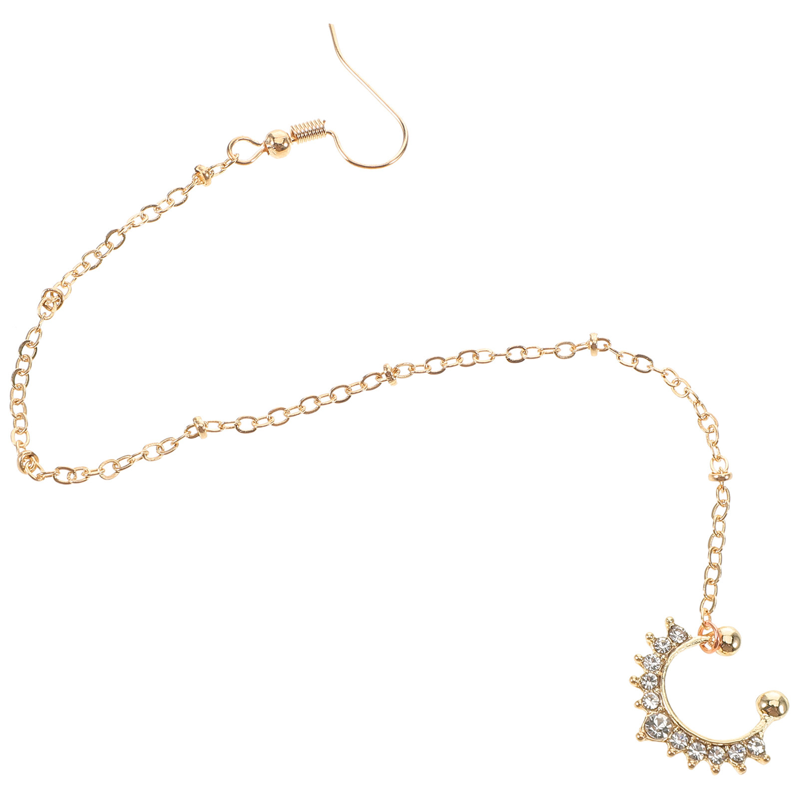 ゴールデンフェイクノーズリング ノンピアス ラインストーン  - Body Jewelry Earrings のレビューと価格