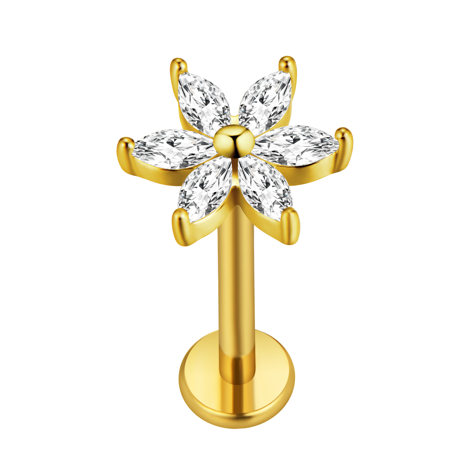 メープルリーフラブレットピアススター Flowers100% - Tragus Flat Back のレビューと価格