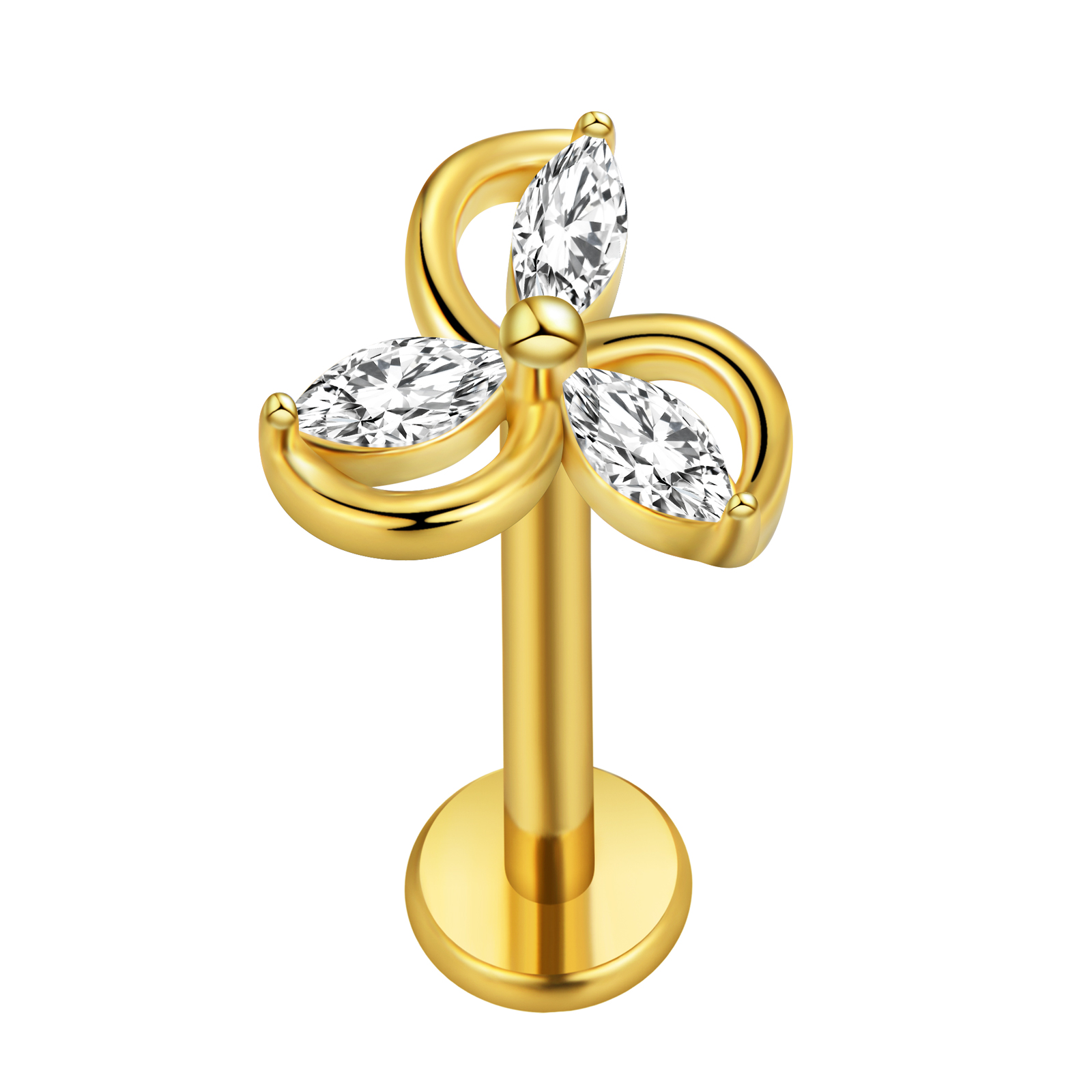 メープルリーフラブレットピアススター Flowers100% - Tragus Flat Back のレビューと価格