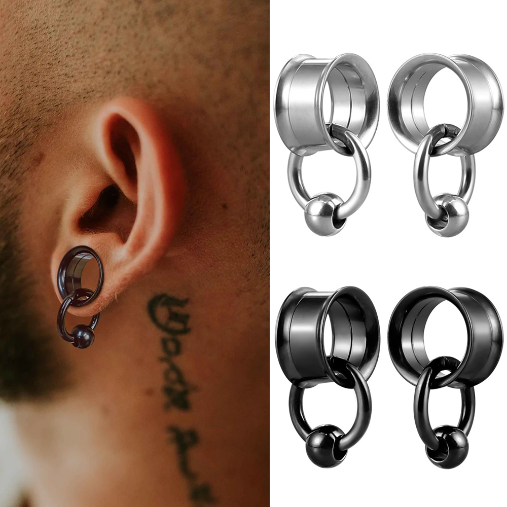 2個セット ステンレス製 丸型 イヤーゲージ プラグ エキス - Body Jewelry Gauges のレビューと価格